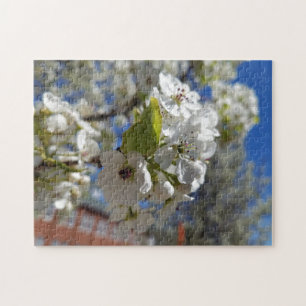 Creative white tree flower photo jigsaw puzzle