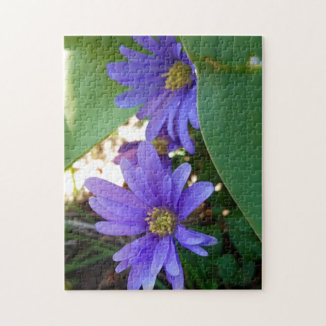 Creative wild flower blue photo jigsaw puzzle (Vertical)