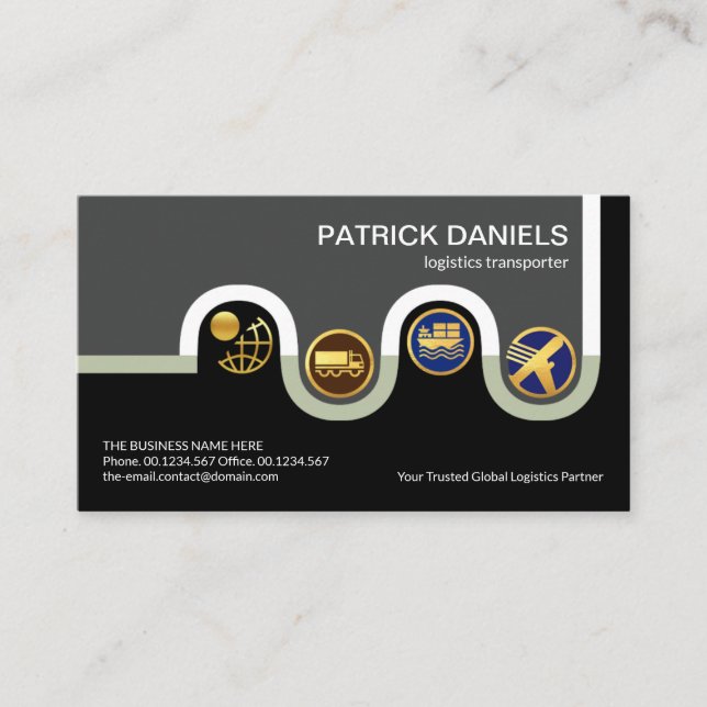 Creative Winding Distribution Road Logistics  Business Card (Front)