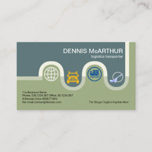Creative Winding Road Map Logistic Type Icons Business Card