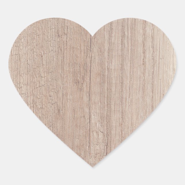 Creative Wood Board Look Blank Template Trendy Heart Sticker (Front)