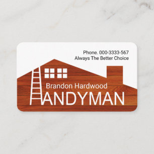 Creative Wood Timber Building Rooftop Business Card