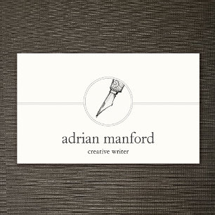Creative Writer Calligraphy Nib Logo Business Card