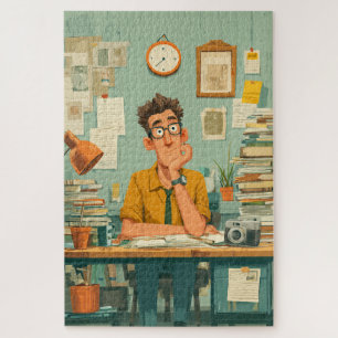 Creative Writer in Busy Office Jigsaw Puzzle