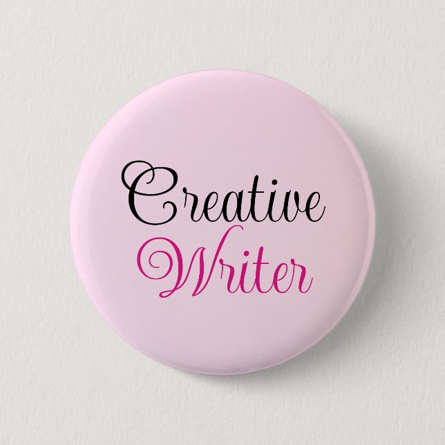 Creative Writer Pastel Pink  2 Inch Round Button (Front)