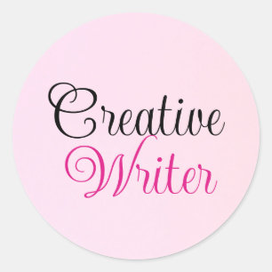 Creative Writer Pastel Pink Classic Round Sticker