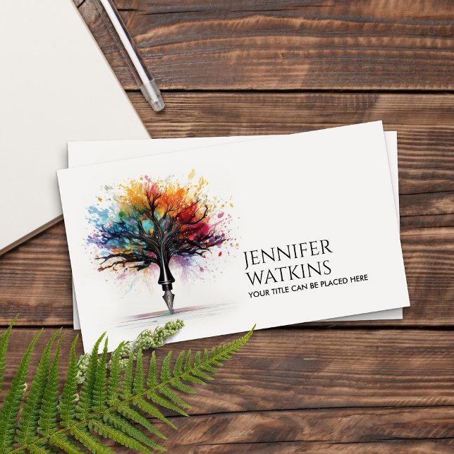 Creative Writing - Fountain Ink Tree Business Card (Creator Uploaded)