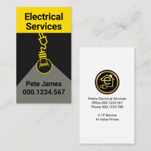 Creative Yellow Bulb Flash Light Business Card