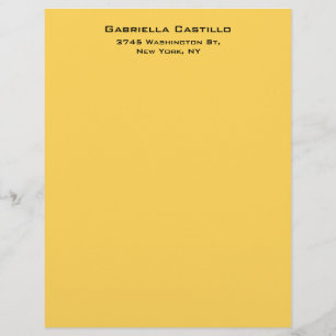 Creative Yellow Colour Plain Elegant Simple Letterhead