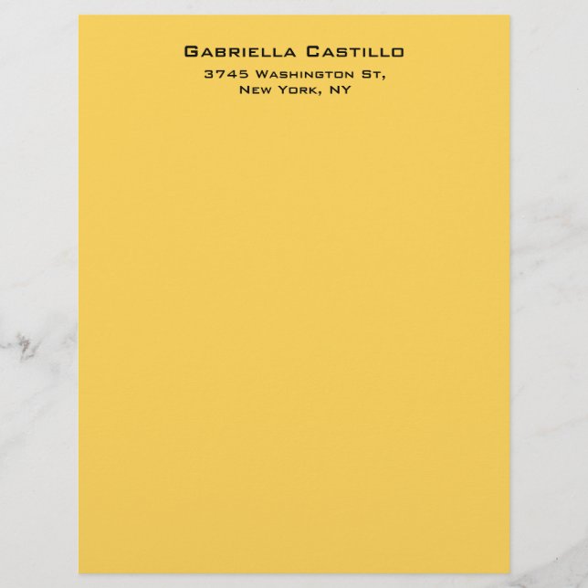 Creative Yellow Colour Plain Elegant Simple Letterhead (Front)