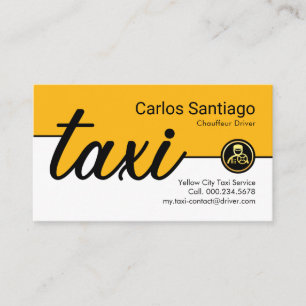 Creative Yellow Taxi Service Line Business Card