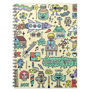 Creativity Activities Funny Doodle Cartoon Set 1.  Notebook
