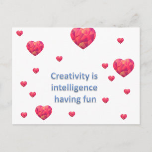 Creativity is intelligence having fun postcard