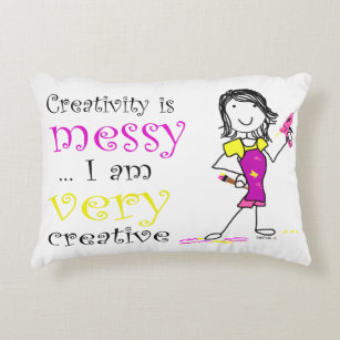 creativity is messy pillow