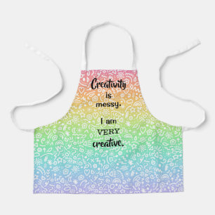 Creativity is Messy Rainbow Funny Kids Apron