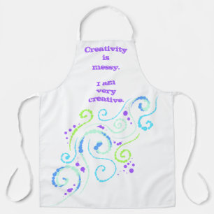 Creativity is Messy. Swirls Design Funny Apron