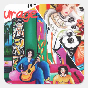 Creativity of Matisse painting collage Square Sticker