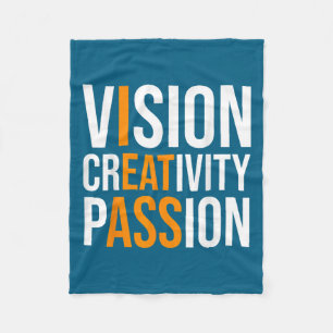 Creativity On Shirt Sarcastic Funny Motivation  Fleece Blanket