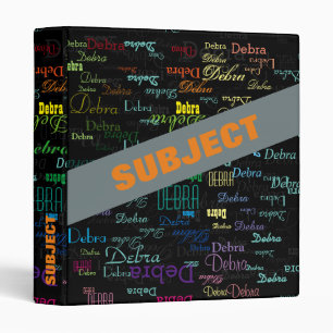 creativity with names . unique and colourful binder