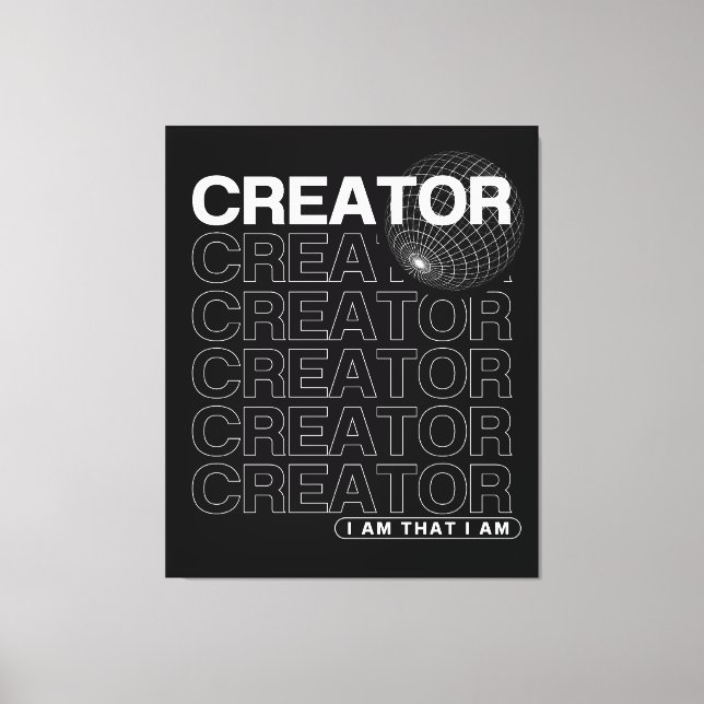 Creator Affirmation Typography Canvas Print (Front)