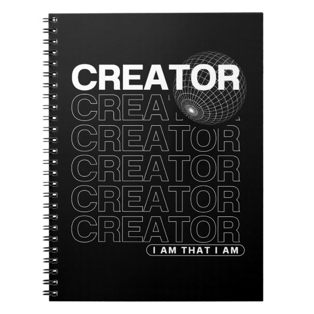 Creator Affirmation Typography Notebook (Front)