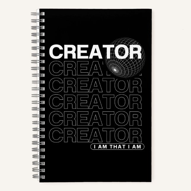 Creator Affirmation Typography Notebook (Front)