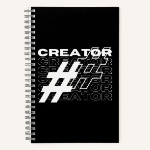 Creator Hashtag Typography Notebook