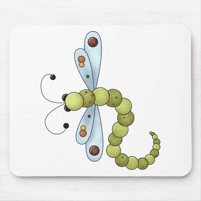 Creator's Canvas · Blue & Green Dragonfly Mouse Pad (Front)