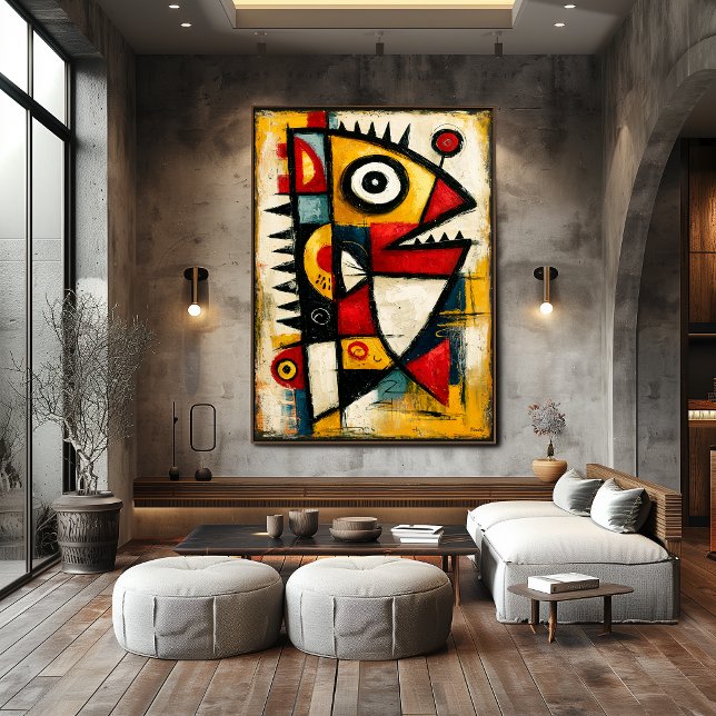 Créature Cubiste Primitive Art Mural Abstrait Auda (Créateur téléchargé)