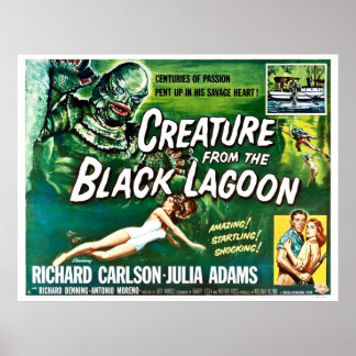 CREATURE FROM THE BLACK LAGOON Hollywood Horror Fi Poster