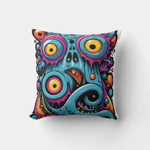 Creature From the Memphis Design Group Lagoon Throw Pillow