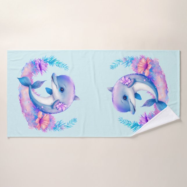 Créature Mer Dauphin Cute (Serviette de bain)