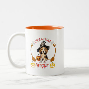 Creature Of The Night Beagle Two-Tone Coffee Mug