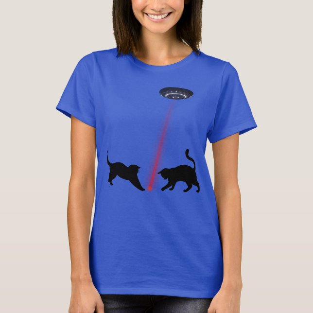 Creatures Are Fun Cats playing with Laser Dot T-Shirt (Front)