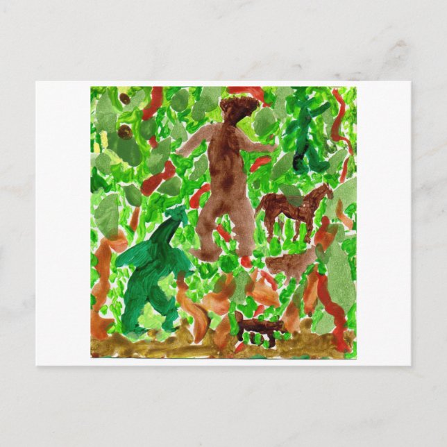 Créatures dans la forêt profonde carte postale (Devant)