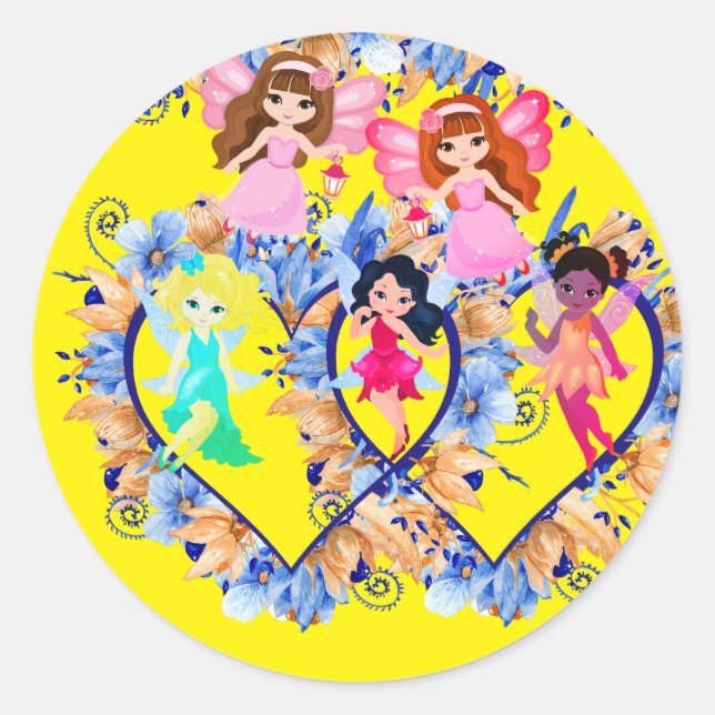 créatures forestières autocollant rond classique (Devant)