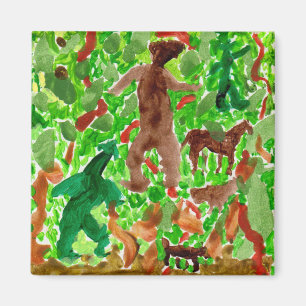 Creatures in the deep forest magnet