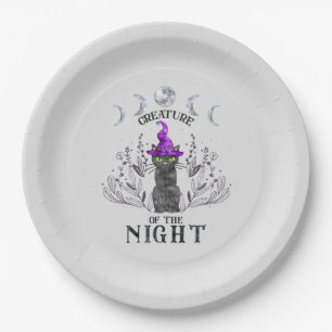 Creatures of the Night – Halloween Black Cat Paper Plate