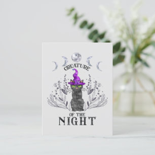 Creatures of the Night – Halloween Black Cat Postcard