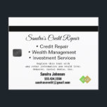 Credit Card Black and Gold<br><div class="desc">This is a flyer card design for credit repair.  All of the text is customizable. Suitable for credit repair services,  accountants,  investment companies,  wealth management services,  tax preparers,  etc.</div>