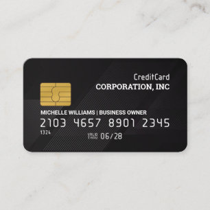 Credit Card Black Sleek Lines