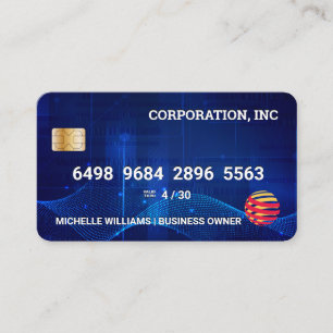 Credit Card   Blue Digital Background