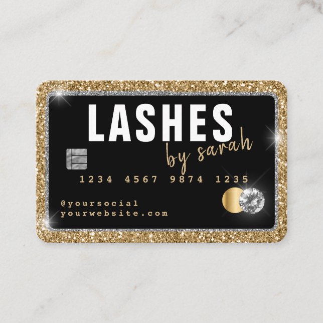Credit Card Business Card Design for Lashes (Front)