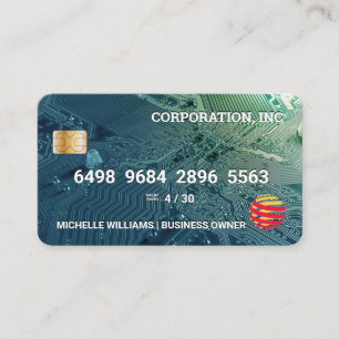 Credit Card   Circuit Board Microchip 