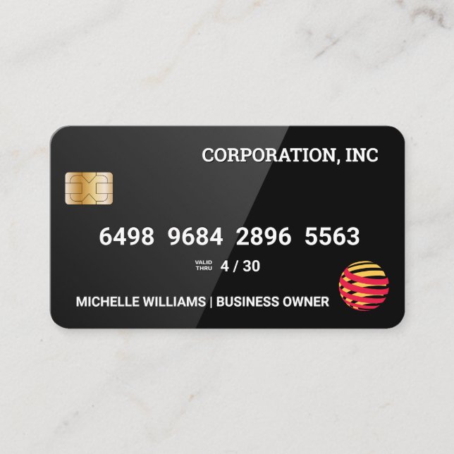 Credit Card | Glossy Black (Front)