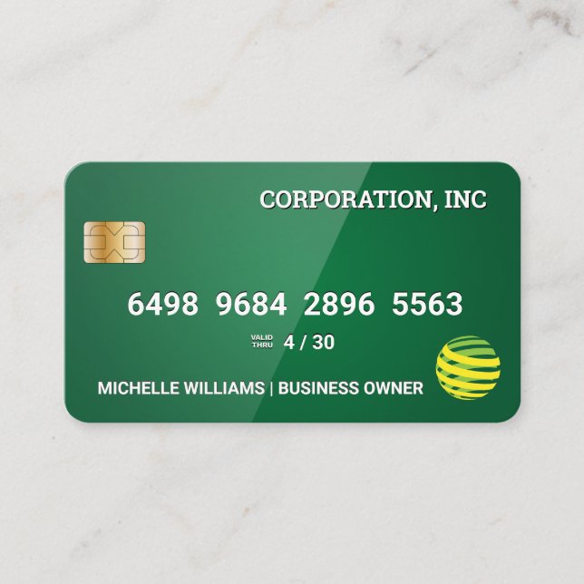 Credit Card | Glossy Green (Front)