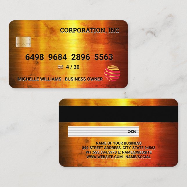 Credit Card | Gold Metallic Texture (Front/Back)