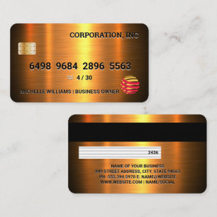 Credit Card Golden Metallic