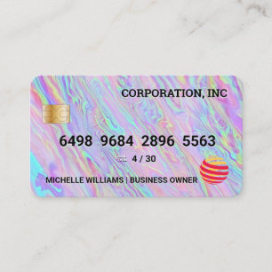 Credit Card   Holographic Iridescent Liquid 