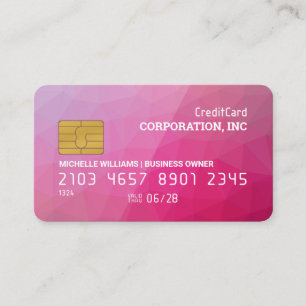 Credit Card   Magenta Geometric Background